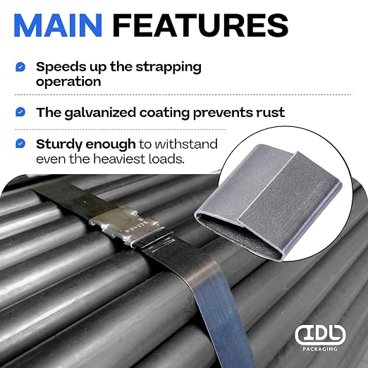 IDL Packaging Closed Seals for 5/8" Strap Width Steel Strapping - Image 4