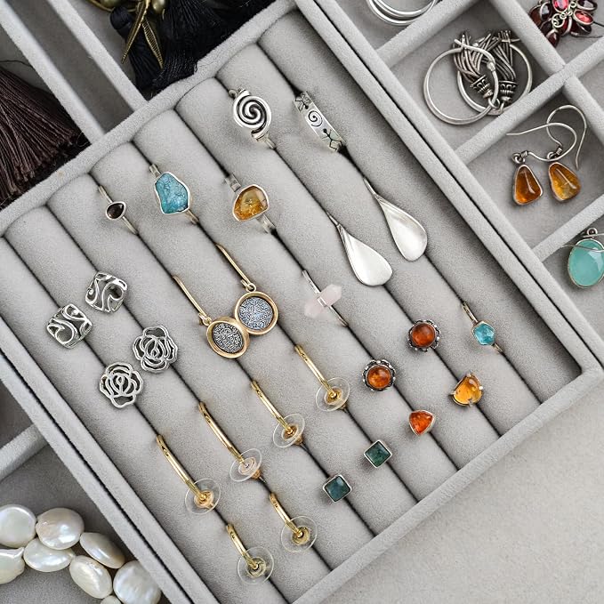uxcell Stackable Jewelry Storage Tray, Jewelry Tray Drawer Organizer, Small - Image 7