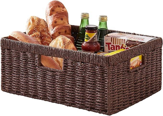 OIAHOMY Wicker Basket, Paper Shelf Basket by MasterofSpaceOptimization