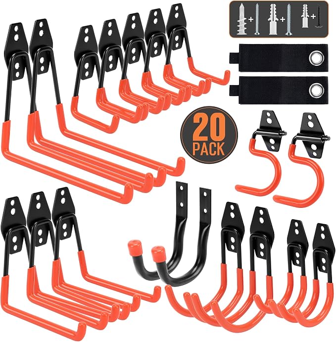 TONDA Garage Hooks, 20 Pack Garage Organization, Wall Storage Hooks Heavy Duty by TONDA