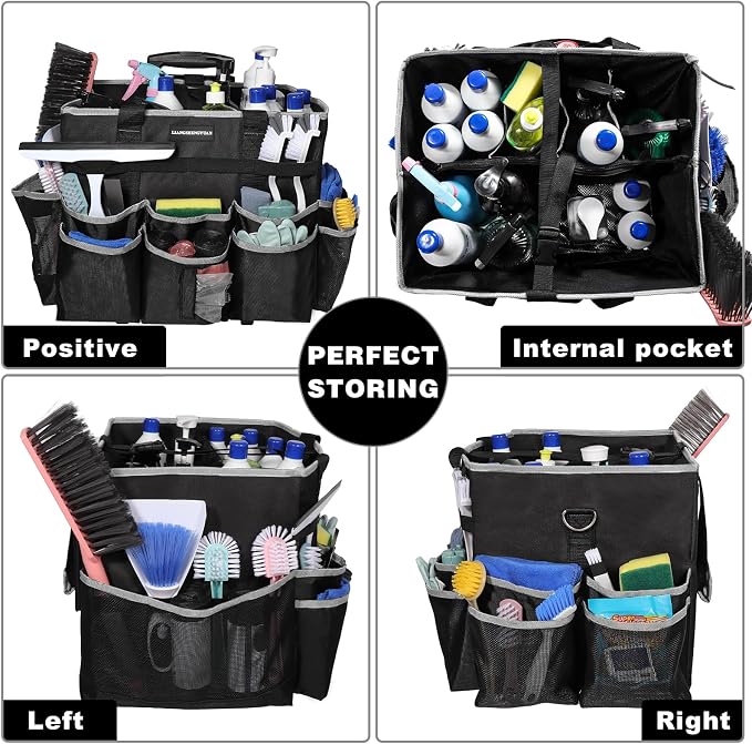 Large Rolling Cleaning Caddy Bag, Cleaning Caddy - Image 3
