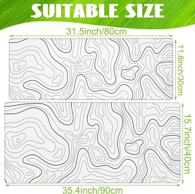 Desk Mat, Topographic Contour Large Gaming Mouse Pad - Image 2