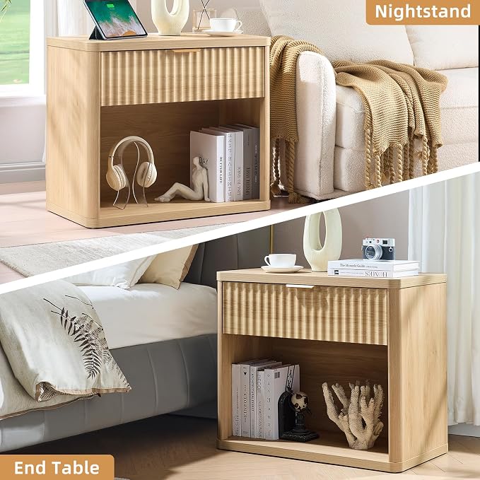 LEYAOYAO 31" Wide Fluted Nightstand Set of 2 - Image 9