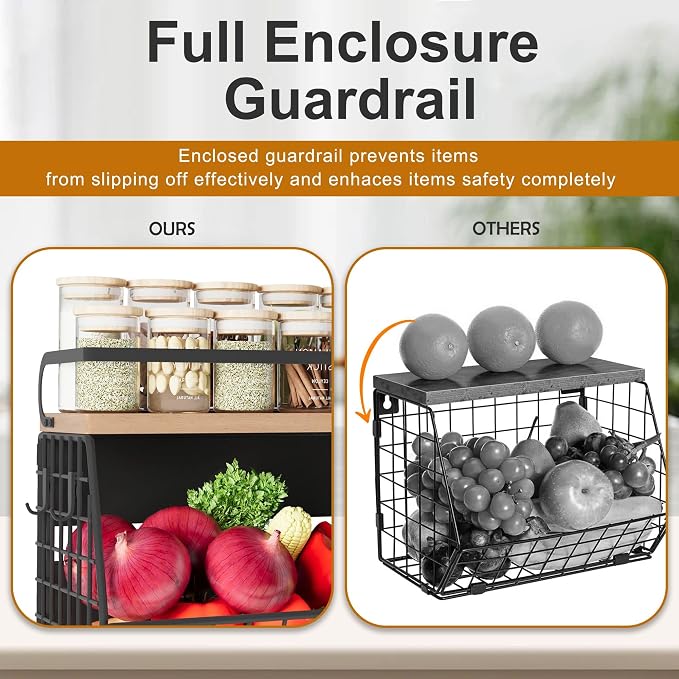 Magnetic Shelf for Fridge, Onion and Potato Spice Snacks Fruit and Vegetable - Image 2