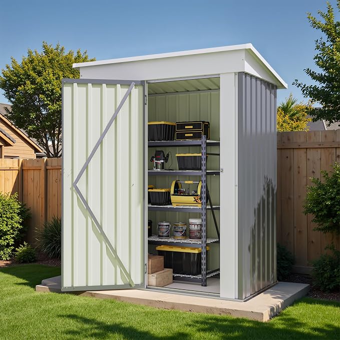 Flamaker 5x3 FT Storage Shed Waterproof Metal Garden Shed - Image 7