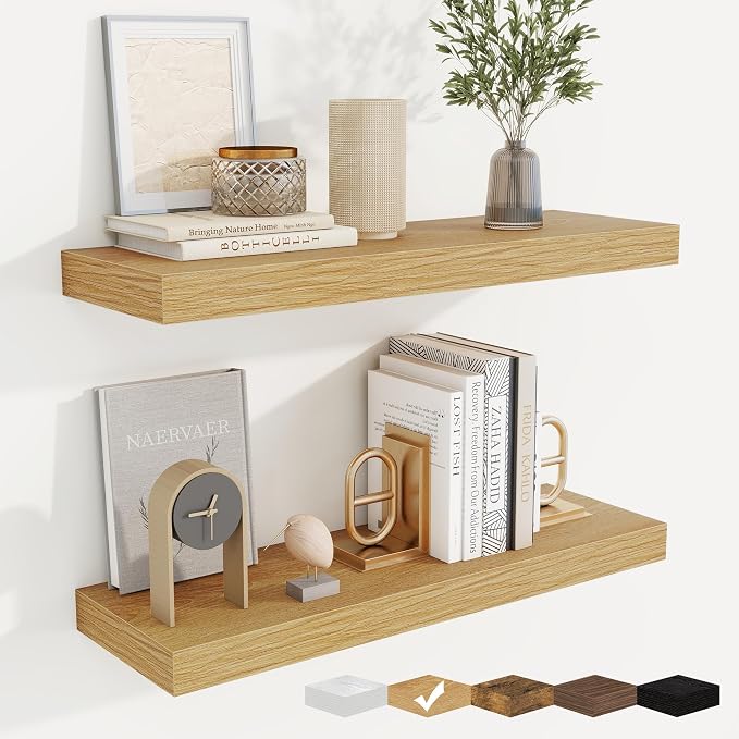 fuqing Floating Shelves for Wall, Wall Mounted Wood Floating Shelf by Fuqing