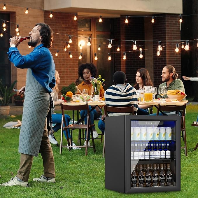Mini Fridge 70 Can Beverage Refrigerator, 1.7 Cu.Ft Drink Fridge - Image 5