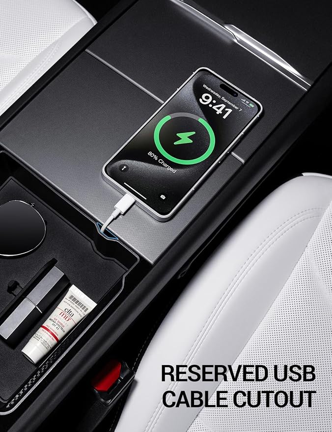 Motrobe 2026 Tesla Model Y Tesla Model 3 Center Console Organizer Tray Cup - Image 8