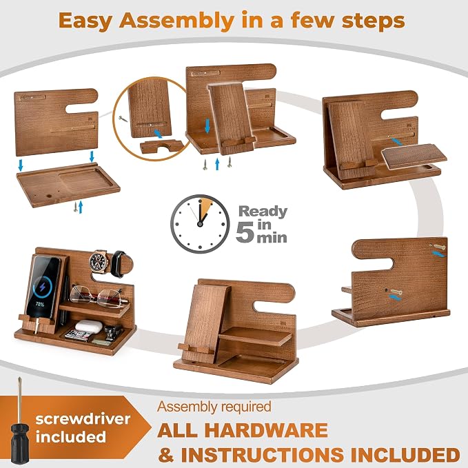 TESLYAR Wood Phone Docking Station - Image 9