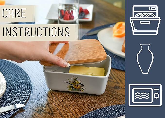 Nat & Jules Dean Crouser Ceramic Stoneware 1/2 Pound, 2 Sticks Butter Dish - Image 3