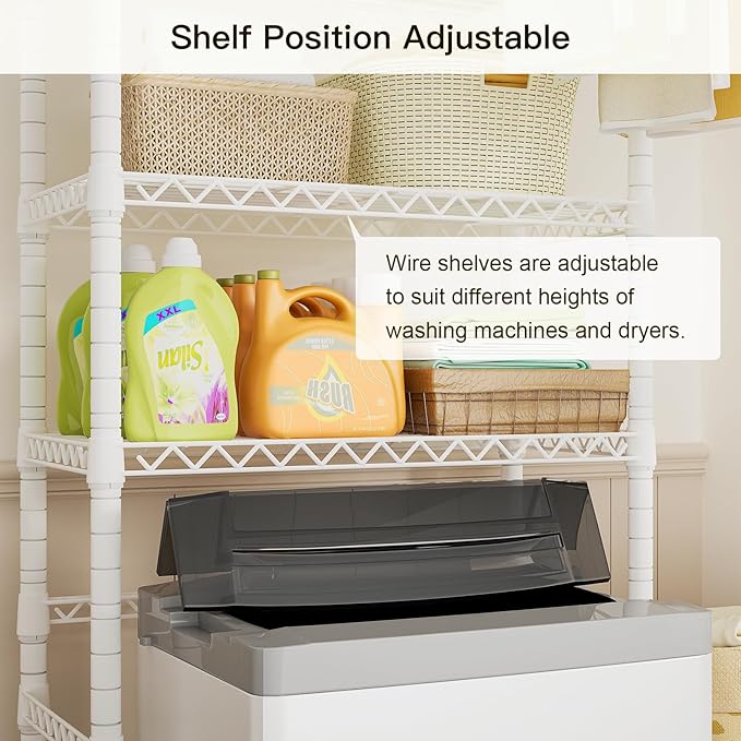 Ulif U11 Mini Over Washer and Dryer Shelves, 3 Tiers Laundry Room Storage and - Image 4