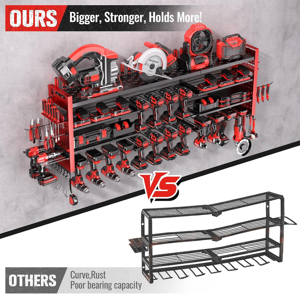 49.8" Power Tool Organizer Wall Mount,Holds 18 Cordless Drills