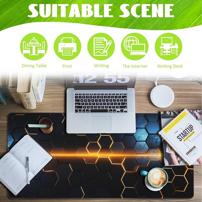 Large Gaming Mouse Pad, Honeycomb Technology Desk Pad, Extended Computer - Image 3