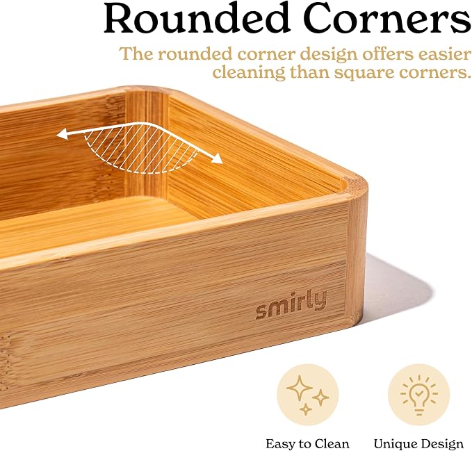 SMIRLY 5-Piece Bamboo Kitchen Drawer Organizer Set - Image 5