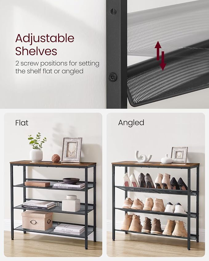 VASAGLE Shoe Rack for Entryway, 4-Tier Shoe Rack Organizer - Image 8