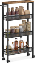 VASAGLE Slim Rolling Cart, 4-Tier Narrow Storage Cart by VASAGLEbySONGMICSHOME