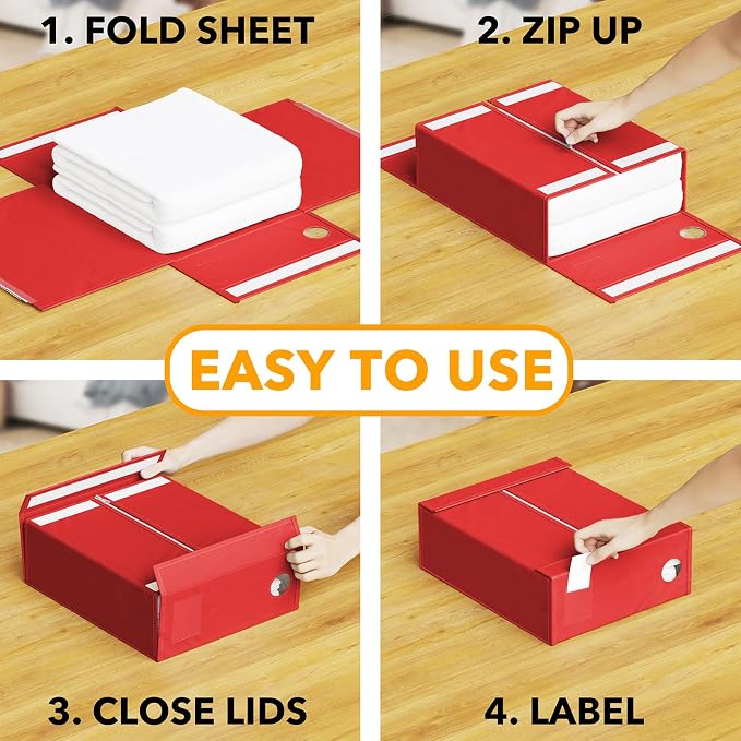 SpaceAid 6 Pack Bed Sheet Organizers and Storage, Foldable Sheet Organizer - Image 3