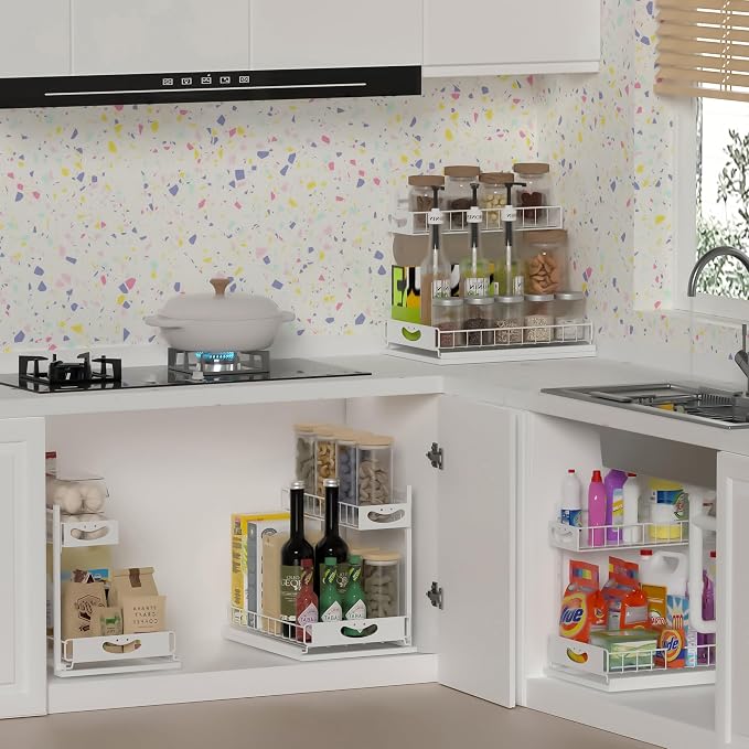 Under Sink Organizer with Pull-Out Drawers, Kitchen Sink Organizer, 2 Tier - Image 6