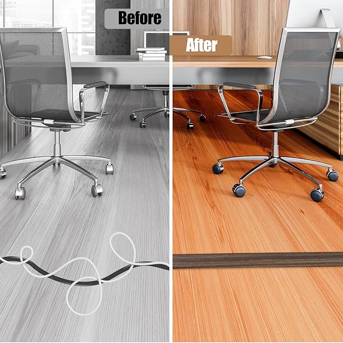 Floor Cord Cover Self Adhesive Cord Hider, 3.3FT Cable Management, Extension - Image 5