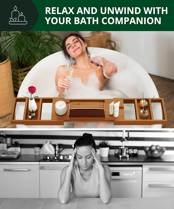 ROYAL CRAFT WOOD Premium Foldable Bathtub Tray - Image 4