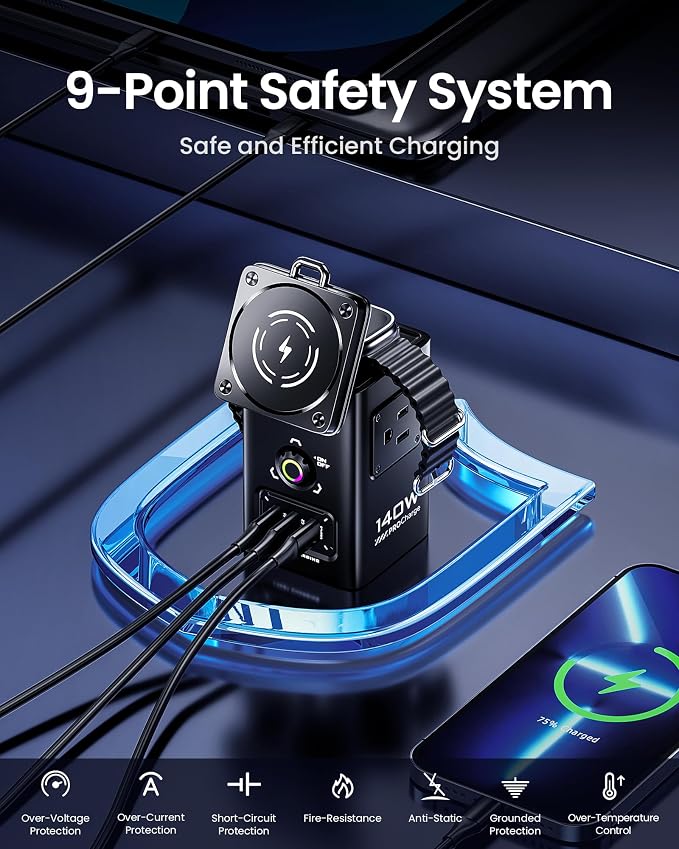PISEN 8-in-1 Mag-Safe Charger Stand - 140W Charging Station - Image 7