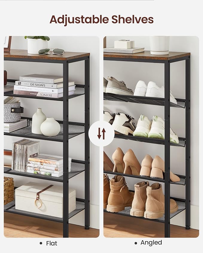 VASAGLE Shoe Rack for Entryway, 5-Tier Shoe Rack Organizer - Image 6