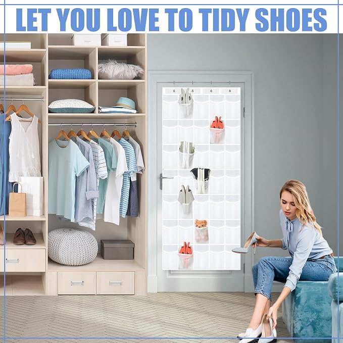Windyun 2 Pcs 70 Large over The Door Shoe Organizer Hanging Shoe Rack - Image 4