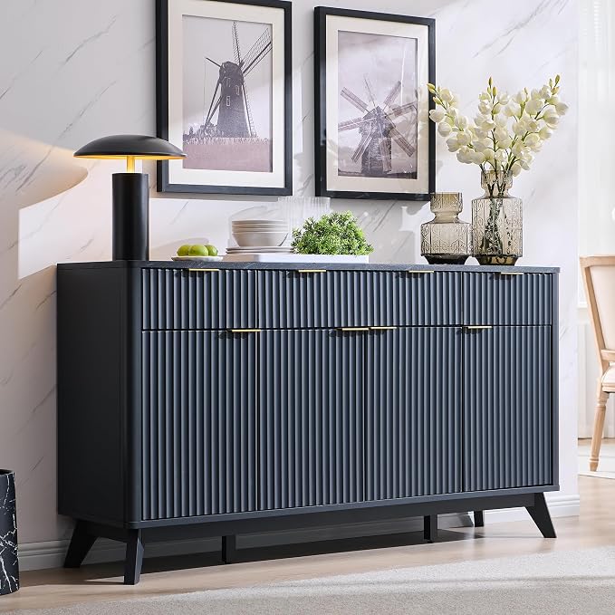OKD 60" Fluted Buffet Sideboard Cabinet by OKD