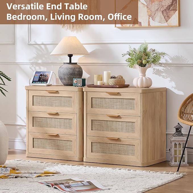 LEYAOYAO Rattan Night Stand Set of 2 - Image 9
