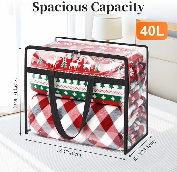 Clear Clothes Storage Bags, 6 Pack Closet Organizers and Under Bed Storage - Image 2