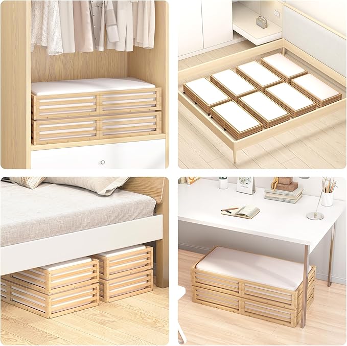 Bamboo Under Bed Storage Containers- Underbed Organizer - Image 5