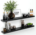 Homeforia Black Floating Shelf 48 inches, High End Solid Real Wood 48 inch Long by Homeforia