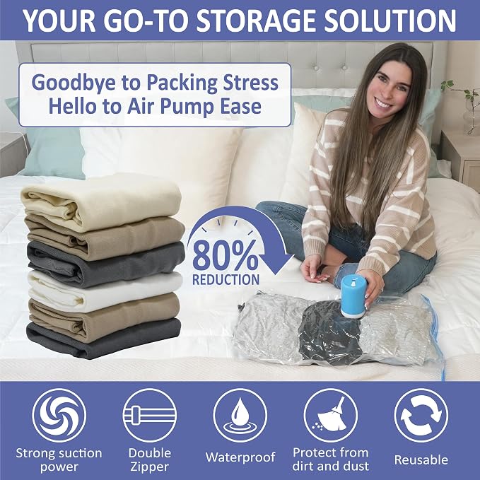 15 Pack Travel Vacuum Storage Bags - Image 2