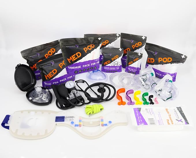 Lightning X Custom Embroidered Trauma Kit & Large EMT Bag w/ 250+ First Aid - Image 9