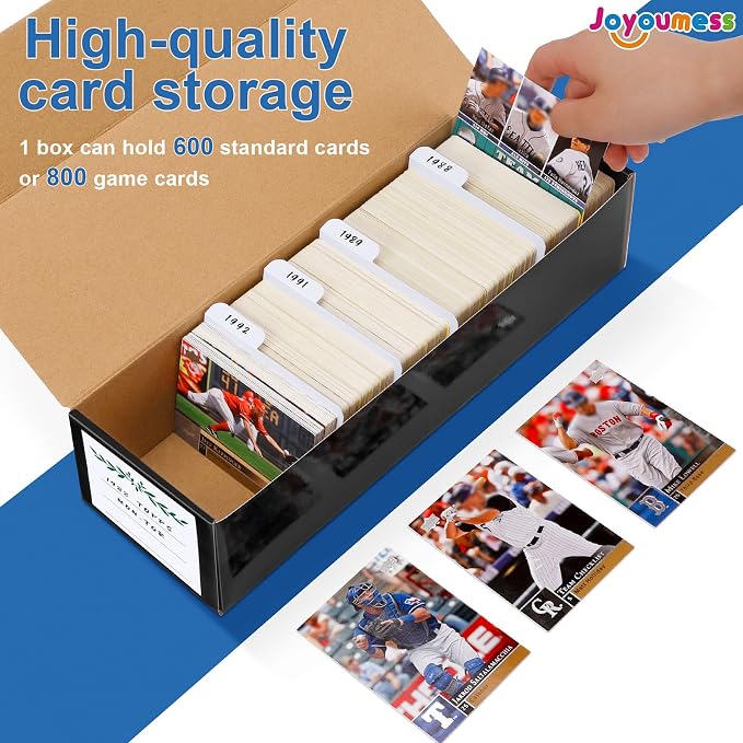 Trading Card Storage Box with Dividers, Cardboard Card Organizer Box - Image 2