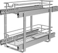 2-Tier Individual Cabinet Pull Out Shelves, Slide Out Kitchen Panty Narrow by JOWBOOW