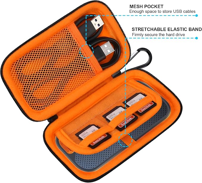 Lacdo Hard Carrying Case for SanDisk Extreme Pro/SanDisk Extreme Portable - Image 4