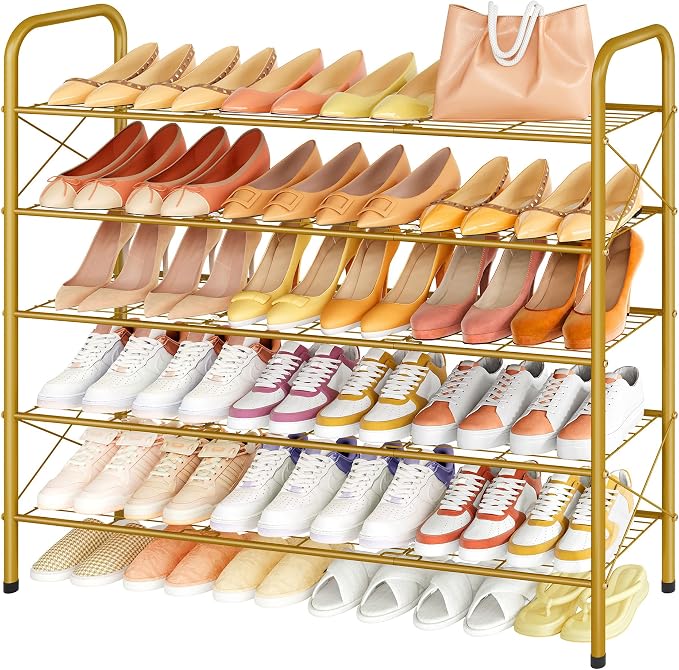 Hoctieon 5 Tier Shoe Rack for Closet, Durable Mesh Style Shoe Rack, Entryway by Hoctieon