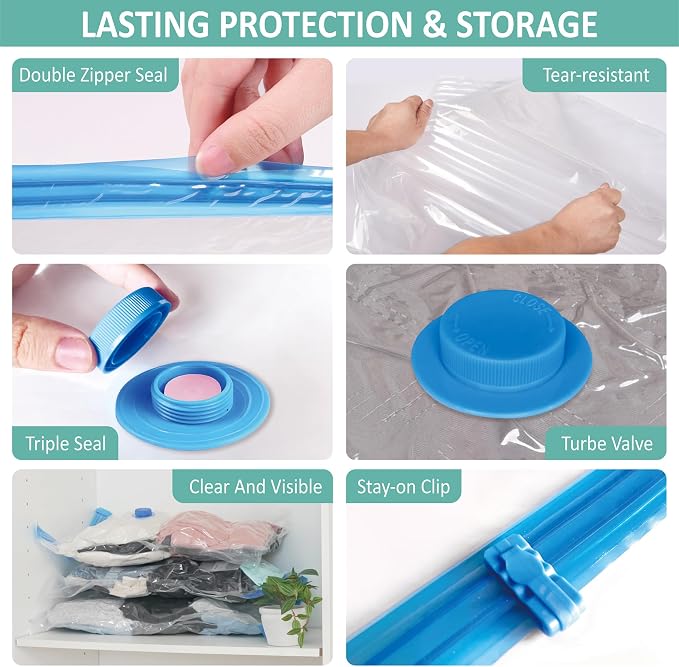 8 Pack Travel Vacuum Storage Bags - Image 6