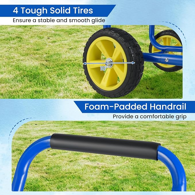 Goplus Garden Hose Reel Cart, 300 FT of 5/8" Large Capacity, Heavy-Duty Metal - Image 4