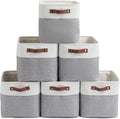 Fabric Storage Cubes 11", 6 Pack, with PU Pull Handles,Foldable