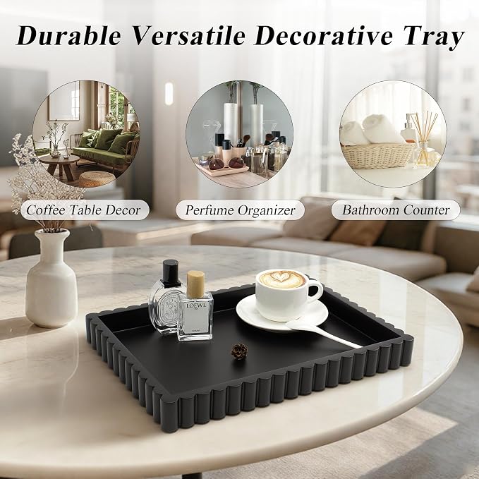 YMXYJM-Scalloped Coffee Table Tray，Ottoman Tray - Image 4
