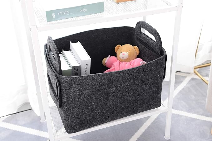 Minoisome Storage Basket Felt Storage Bin Collapsible& Convenient Box Organizer - Image 5