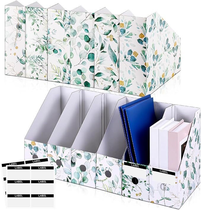 PerKoop 12 Pcs Magazine File Holder Foldable Decorative Cardboard File Folders by PerKoop