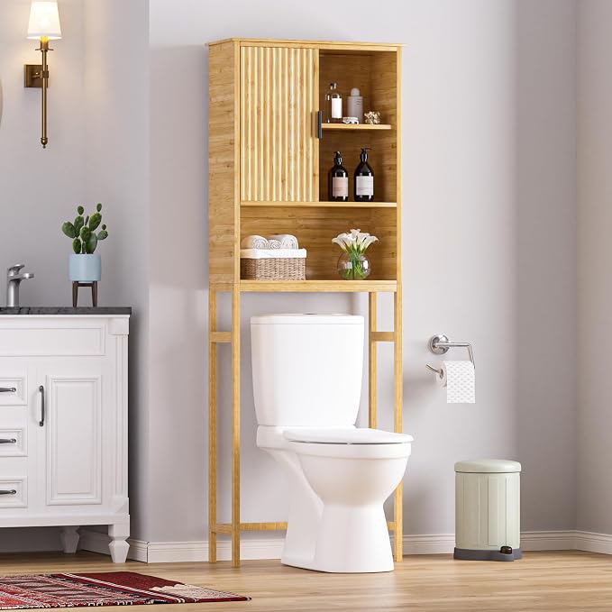 BlueWish Over The Toilet Storage Cabinet, Bamboo Over Toilet Storages - Image 8