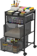 Rolling Utility Cart with 3 Drawers, Craft Organizer and Storage with DIY by Hayexiha