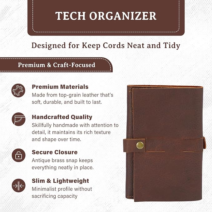 ROGUE WALLET Handcrafted Genuine Leather Tech Organizer - Image 2