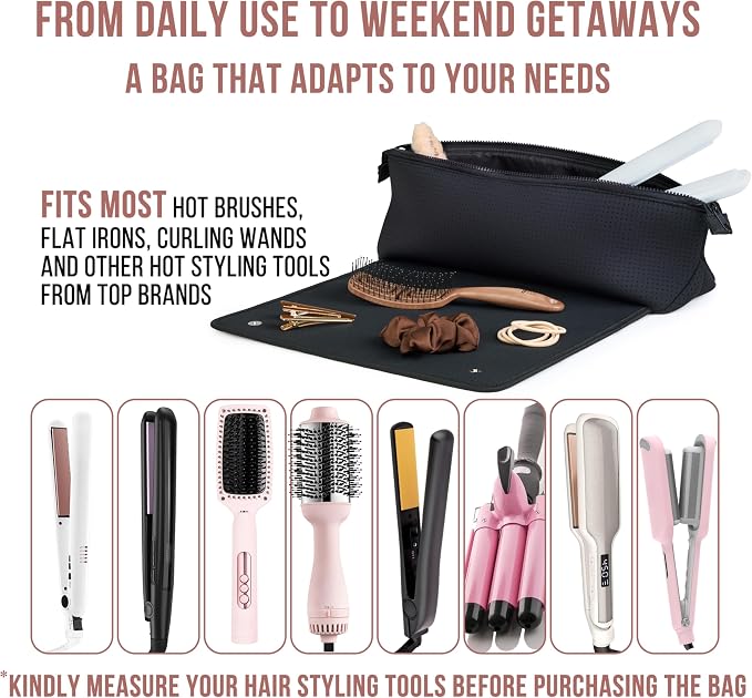 BAREFOOT CARIBOU Hair Tools Travel Bag and Heat Resistant Mat - Image 6