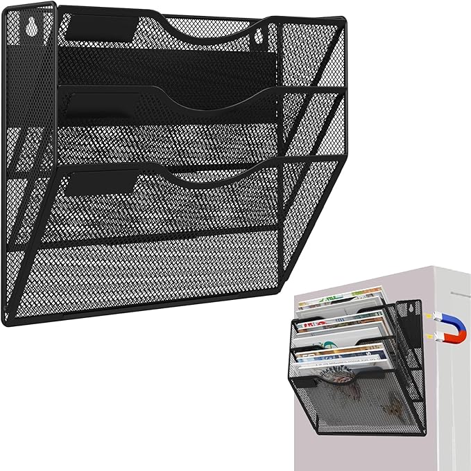 3-Tier Magnetic File Holder, No Drilling Installation File Cabinet Organizer - Image 8