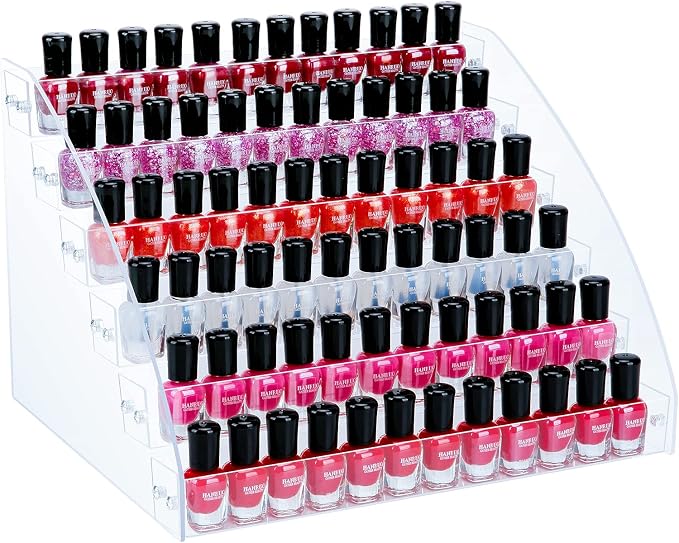 KINGROW Nail Polish Organizer Holder Rack 6 Layers Acrylic Display Rack by KINGROW